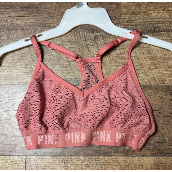 VICTORIAS SECRET PINK Lace SPORT Amber Mauve Medium Support Size No Tags See Pic - Picture 1 of 4